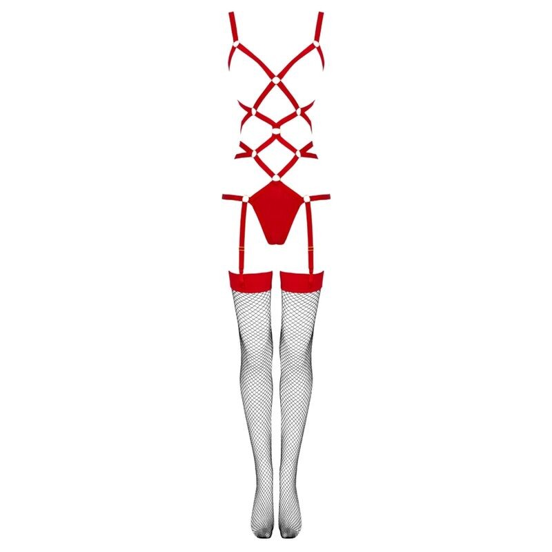 Livco Corsetti | Thiara | Set Garter with Stockings  | Red - L/XL