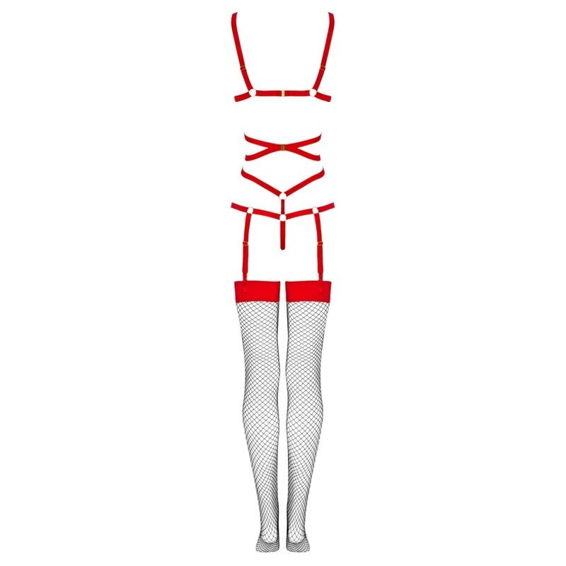 Livco Corsetti | Thiara | Set Garter with Stockings  | Red - L/XL