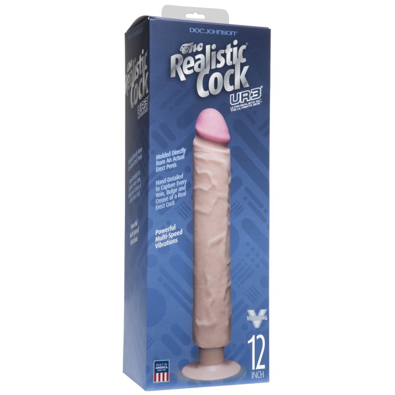 The Realistic® Cock UR3® Without Balls Vibrating 30cm - Flesh