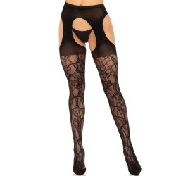 LEG AVENUE | Lace Garter Stockings - Μαύρες