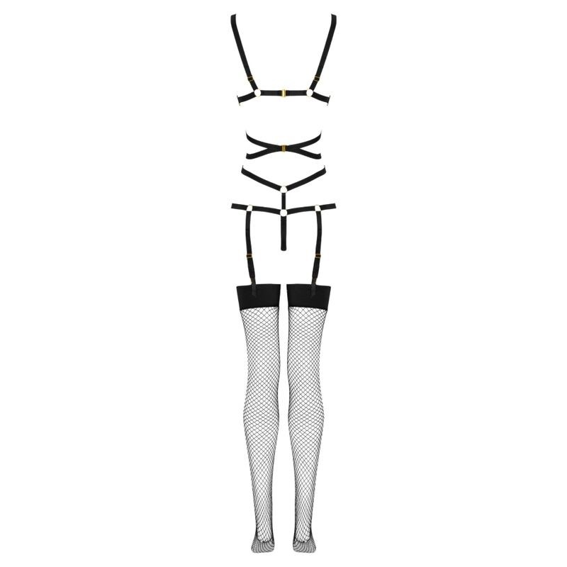 LIVCO CORSETTI FASHION - THIARA LC 20213 SET BODY + STOCKINGS BLACK S/M
