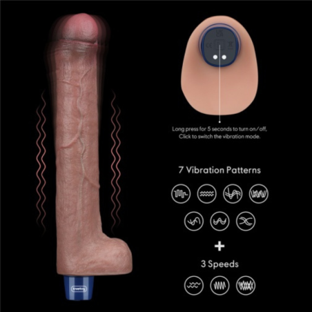 Real Softee | Realistic Vibrator - Platinum Silicone - USB - 26 cm