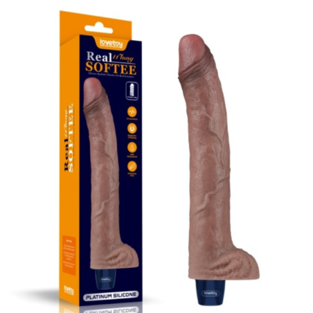 Real Softee | Realistic Vibrator - Platinum Silicone - USB - 28 cm