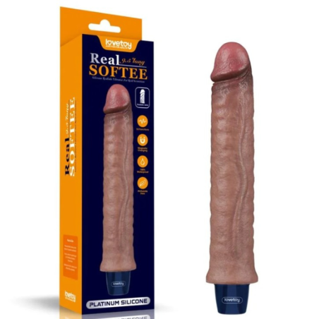 Real Softee | Realistic Vibrator - Platinum Silicone - USB - 24,5 cm