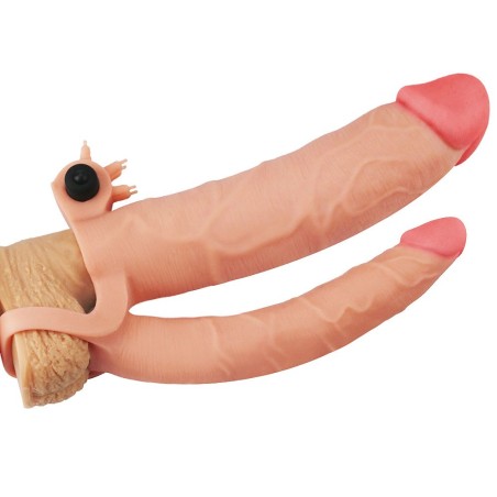 Double Penis Plunger With Vibrations Pleasure X-Tender Add 3