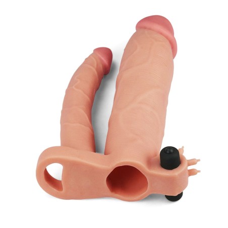 Double Penis Plunger With Vibrations Pleasure X-Tender Add 3