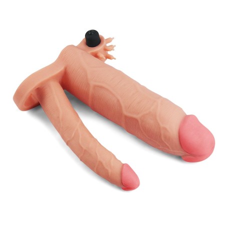 Double Penis Plunger With Vibrations Pleasure X-Tender Add 3