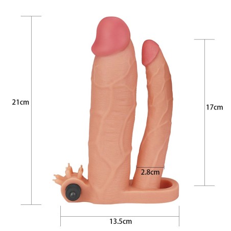 Double Penis Plunger With Vibrations Pleasure X-Tender Add 3