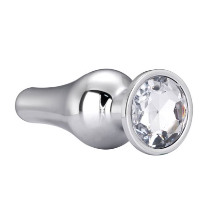 Metal Anal Plug with Silver Diamond | Small