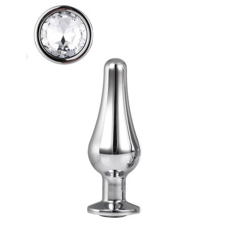 Metal Anal Plug with Silver Diamond | Small