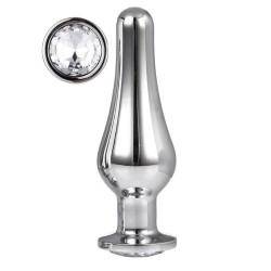 Metal Anal Plug with Diamond | Large