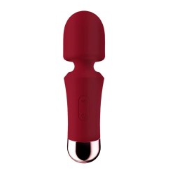 Silicone Wand Vibrator - 10 Vibration Modes - USB - Red