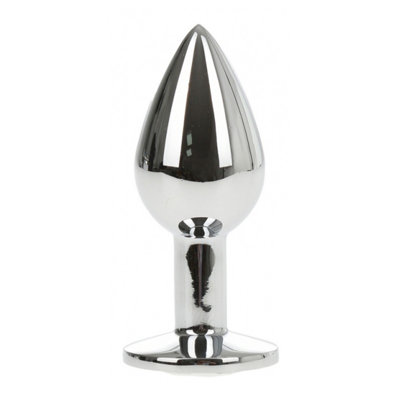 Metal Anal Plug with Purple Gem | Small