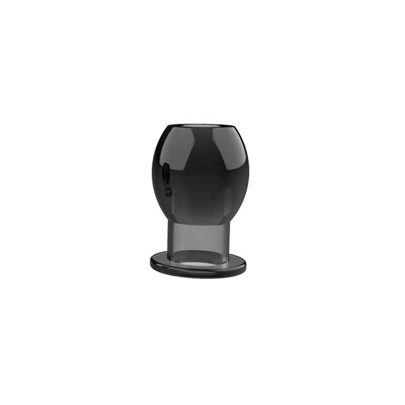 Hollow Anal Plug PVC - 6 cm - Black