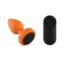 Orion Anal Plug | 7 Vibration Modes - 4 Speeds | Silicone - Remote Control | Orange/Black