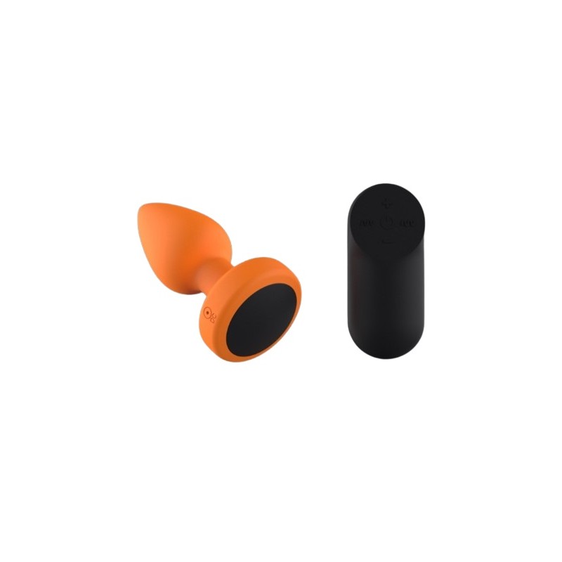 Orion Anal Plug | 7 Vibration Modes - 4 Speeds | Silicone - Remote Control | Orange/Black
