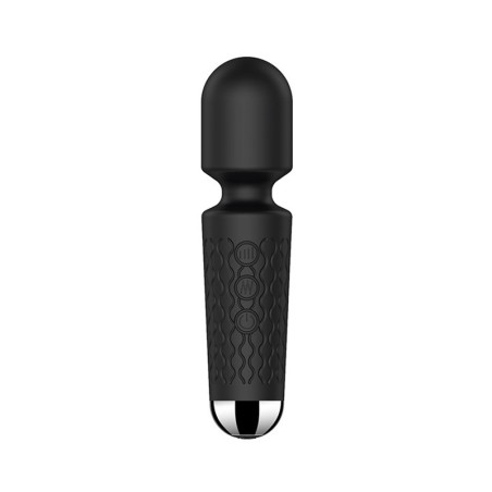Luna | Mini Silicone Wand Massager | 20 Vibration Programs - Black