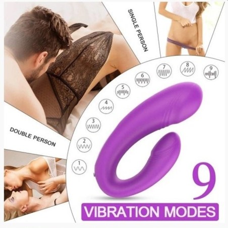 Ethos Vibrator | 9 Vibration Modes | Silicone, USB, Remote Control - Purple