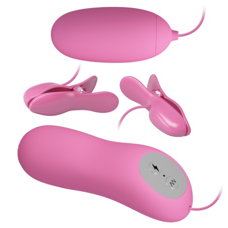 Electrostimulation Nipple Clamps with Vibrating G-Spot Egg