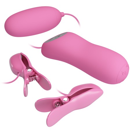 Electrostimulation Nipple Clamps with Vibrating G-Spot Egg