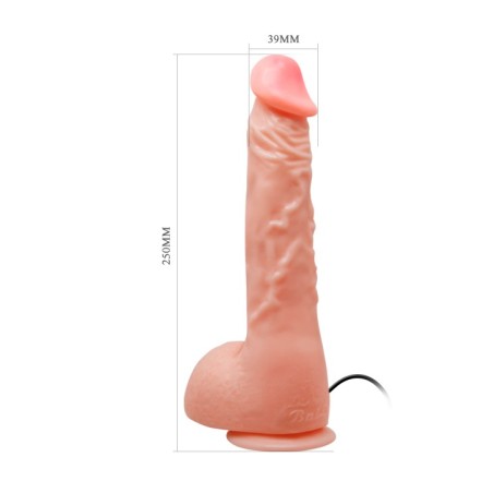 Realistic Multispeed Vibe with Remote Control - Flesh - 25cm