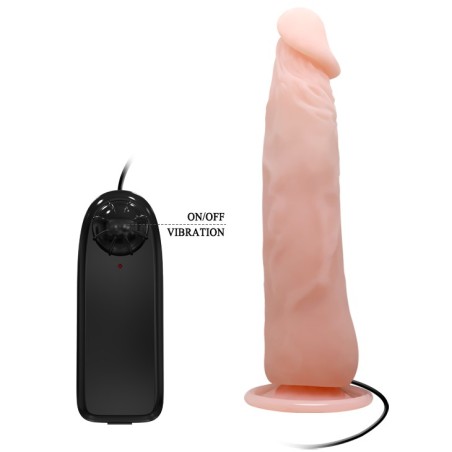 Realistic Multispeed Vibrator with Remote Control and Suction Cup - 23cm