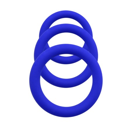 Mokko Toys | Set of 3 Penis Rings Diesel Smooth Finish Silicone Blue