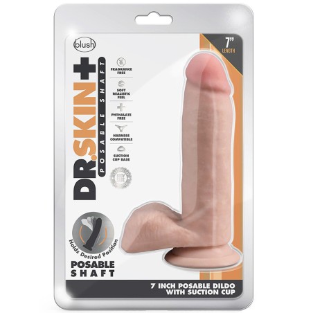 Dr. Skin | Plus | Posable Dildo with Balls - 17cm | Vanilla