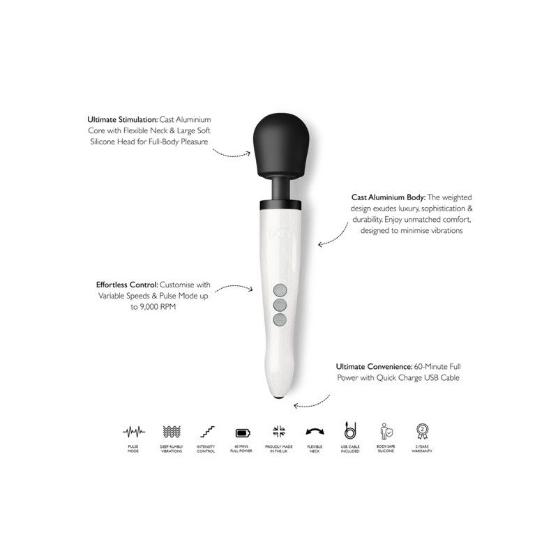 Doxy | Die Cast R | Rechargeable Wand Massager - Stardust Λευκό
