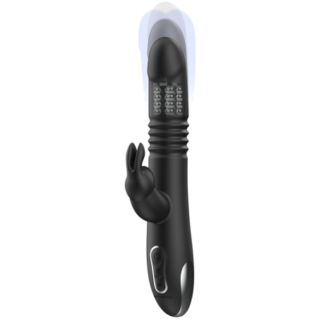 Black&Silver | Kenji | Thrusting Rabbit Vibrator With Rotating Beads