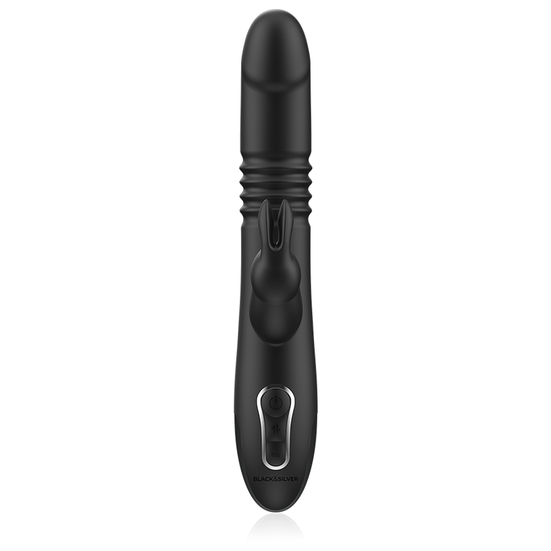 Black&Silver | Kenji | Thrusting Δονητής Rabbit Με Περιστρεφόμενες Μπάλες