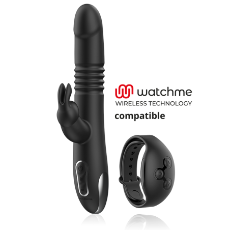 Black&Silver | Kenji | Thrusting Rabbit Vibrator With Rotating Beads