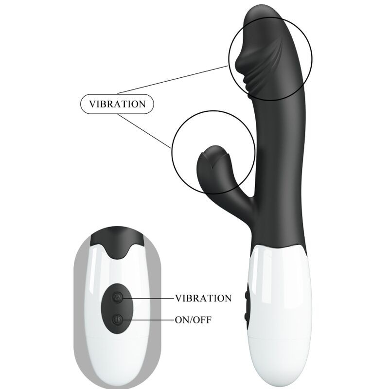Snappy | Silicone Rabbit Vibrator | Black