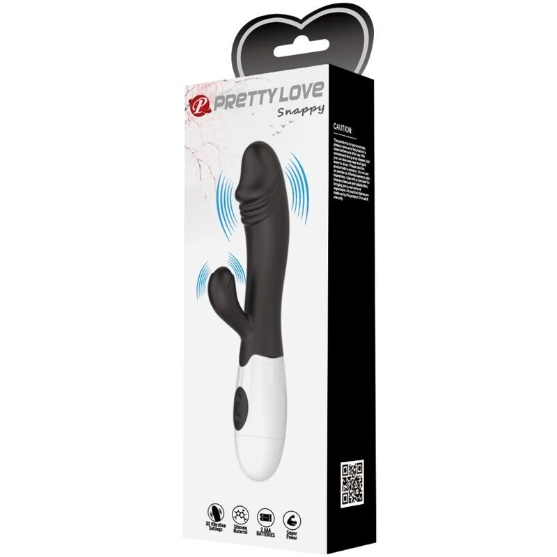 Snappy | Silicone Rabbit Vibrator | Black