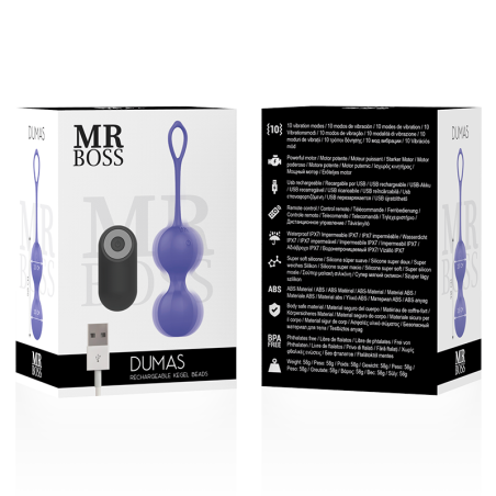 Mr Boss | Dumas | Vibrating Kegel Beads with Remote Control | Purple