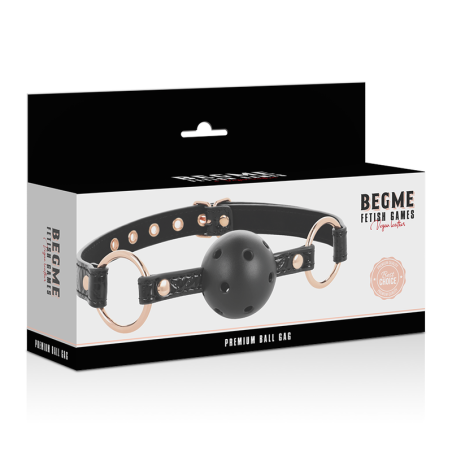 BEGME | Breathable Ball Gag with Leather Straps | Black