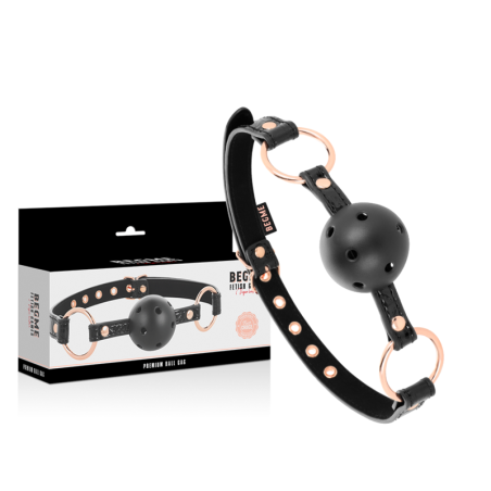 BEGME | Breathable Ball Gag with Leather Straps | Black