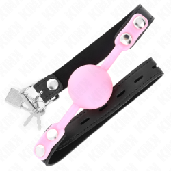 Kink | Silicone Ball Gag with Lock | Pink