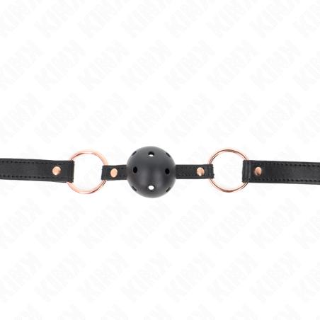 Kink | Breathable Ball Gag with Leather Straps | Black