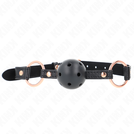 Kink | Breathable Ball Gag with Leather Straps | Black