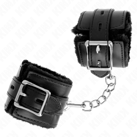 Kink | Fur Lined Adjustable Wrist Cuffs | Black