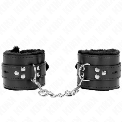 Kink | Fur Lined Adjustable Wrist Cuffs | Black