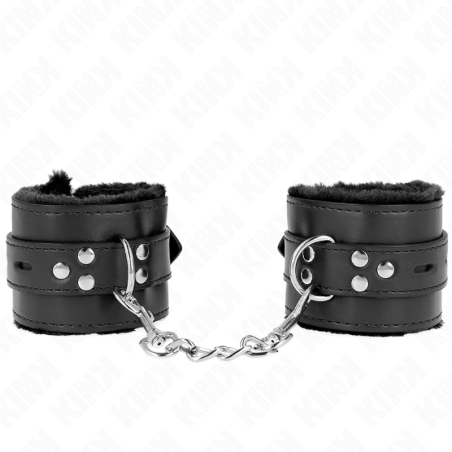 Kink | Fur Lined Adjustable Wrist Cuffs | Black