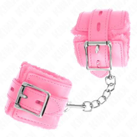 Kink | Fur Lined Adjustable Wrist Cuffs | Pink