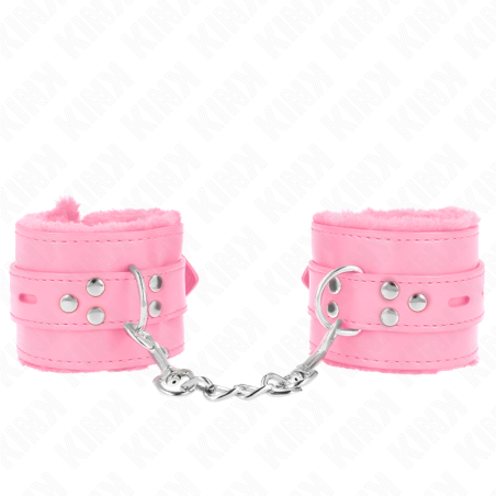 Kink | Fur Lined Adjustable Wrist Cuffs | Pink