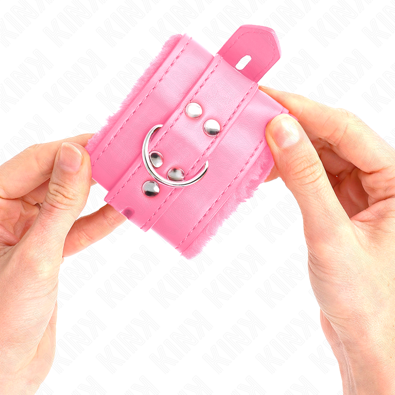 Kink | Fur Lined Adjustable Wrist Cuffs | Pink