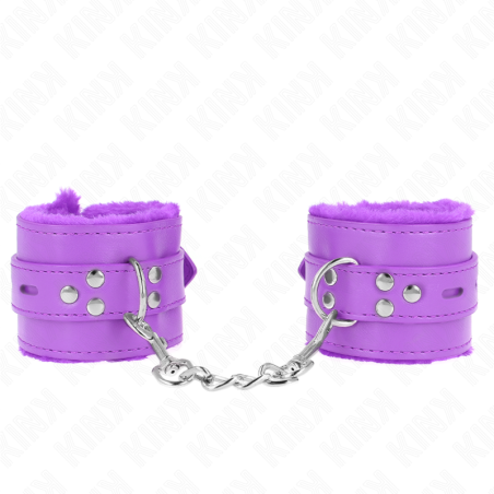 Kink | Fur Lined Adjustable Wrist Cuffs | Purple