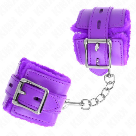 Kink | Fur Lined Adjustable Wrist Cuffs | Purple