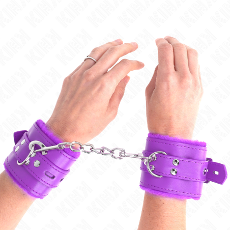 Kink | Fur Lined Adjustable Wrist Cuffs | Purple