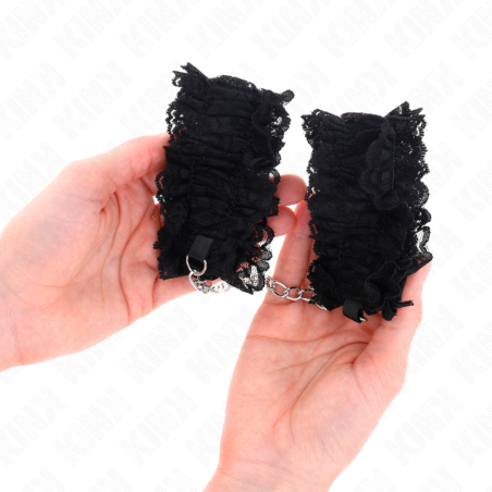 Kink | Elastic Lace Wrist Restrains | Black